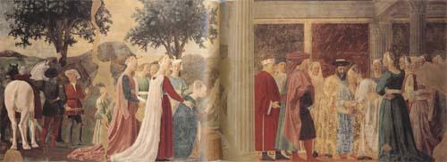Piero della Francesca The Discovery of the Wood of the True Cross and The Meeting of Solomon and the Queen of Sheba (mk08) Sweden oil painting art